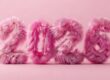 2026 als flauschige pinke Jahreszahl
